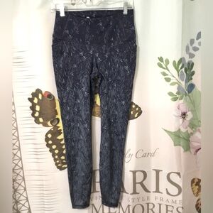 ALL IN MOTION Premium High ~ Waisted Jacquard Small Leggings ~ Blue & Gray NWOT